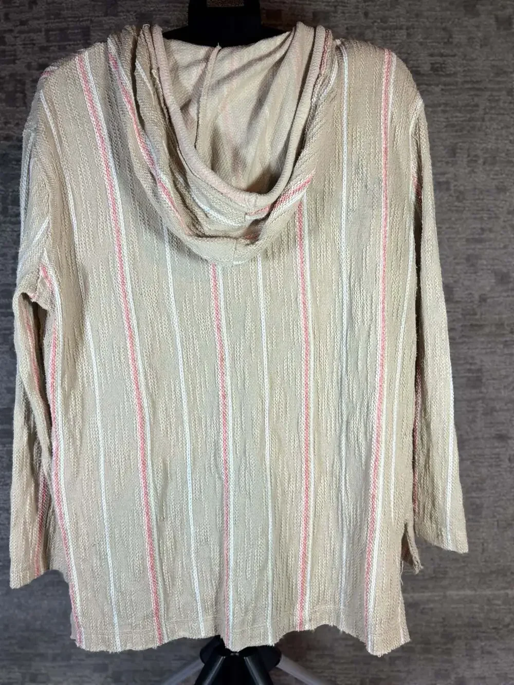 2 pcs Vintage Havana Textured Striped Pullover Hoodie and matching shorts